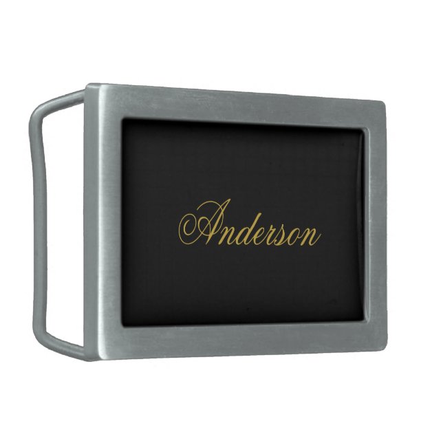 Elegant Custom Name Engraved Silver Belt Buckle (Front Left)
