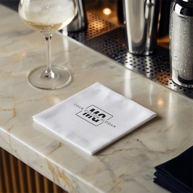 Elegant Custom Name Initials Monogram Logo Napkins (Creator Uploaded)