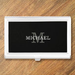 Elegant Custom Name Monogram Personalized Business Card Case<br><div class="desc">Customize the text, and easily create your personalized business card case. Click CUSTOMIZE FURTHER to change the background color or text color. You can TRANSFER this DESIGN on other Zazzle products and adjust it to fit most of the Zazzle items. Standard Studio designs are made in high-resolution vector graphics for...</div>