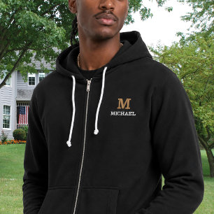Elegant Custom Name Monogram Personalized Embroidered Hoodie