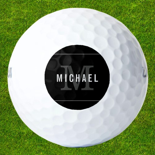 Elegant Custom Name Monogram Personalized Golf Balls