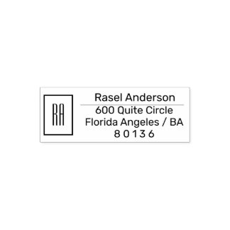 Elegant Custom Name & Monogram Self-inking Stamp