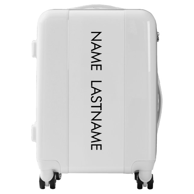 Elegant Custom name monogram text white Luggage (Front)