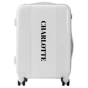 Elegant Custom name monogram white Luggage