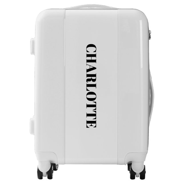 Elegant Custom name monogram white Luggage (Front)