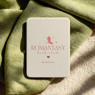 Elegant Custom Name Pink "Romantasy Book Club" Kindle Cover