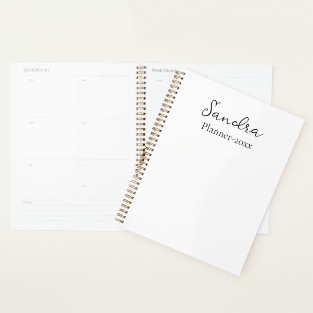 Elegant Custom Name Planner Notebook Design (Display)
