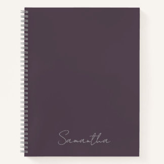 Elegant Custom Name Purple Taupe Notebook