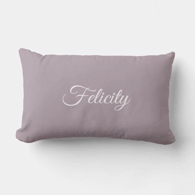 Elegant Custom Name Script Initial Letter F Modern Lumbar Pillow (Front)