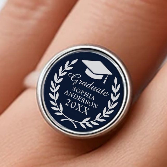  Elegant Custom Name & Year Graduation Keepsake Ring (Creator Uploaded)