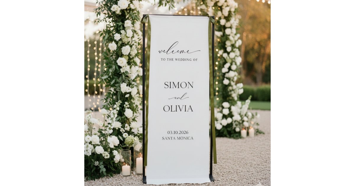Elegant Custom Names and Date Ceremony Banner | Zazzle