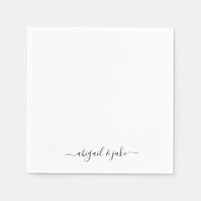 Elegant Custom Names Wedding Napkins (Front)