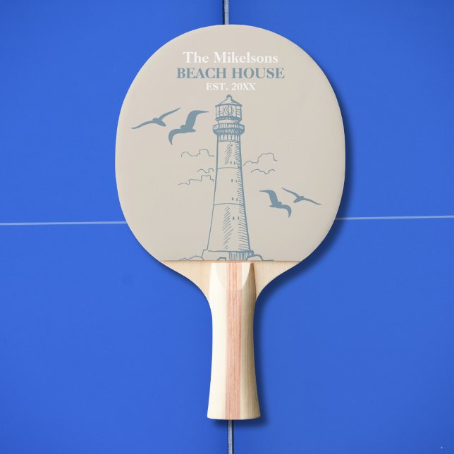 Elegant Custom Nautical Beach House Ping Pong Paddle (Creator Uploaded)