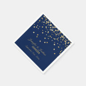 Elegant Custom NAVY BLUE Gold Confetti Wedding Paper Napkins | Zazzle