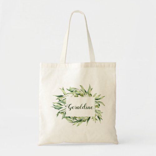 Elegant Custom Olive Boho Garden Bridesmaid  Tote Bag