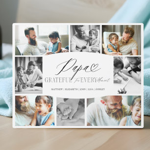 Elegant Custom Papa Photo Collage Grandpa Keepsake Plaque