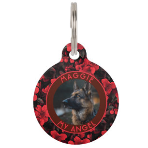 Elegant Custom Pet Appreciation Gift Rose Floral ID Tag