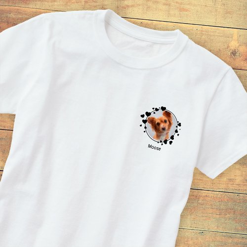 Elegant Custom Pet Dog Cat Photo with Name T_Shirt