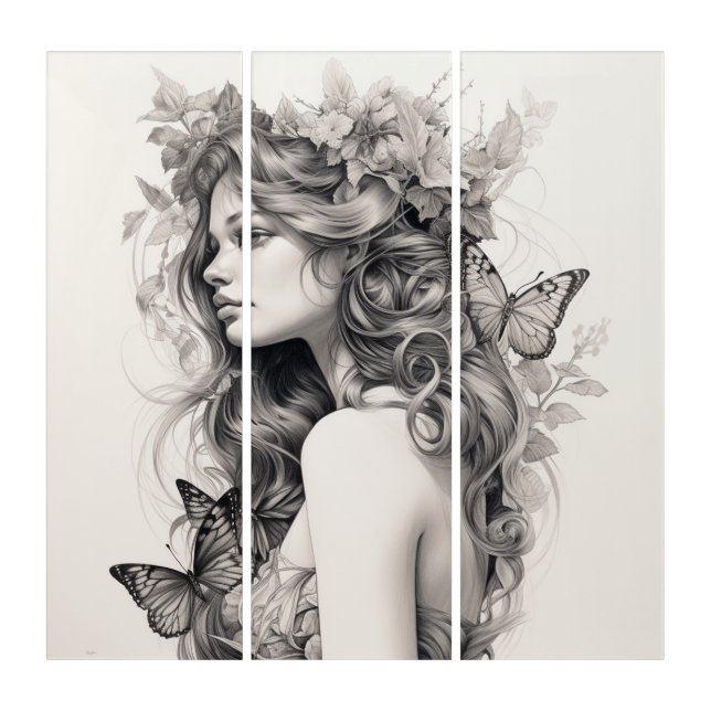 Elegant Custom Photo Add Your Own Personalized  Triptych (Front)