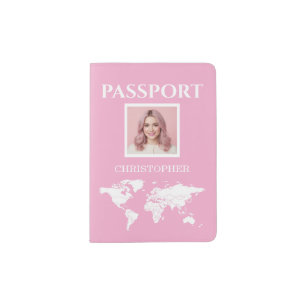 Elegant Custom Photo and Name Personalized Design Passport Holder