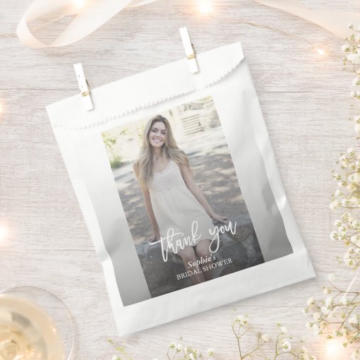 Elegant Custom Photo Bridal Shower Favor Bag Zazzle