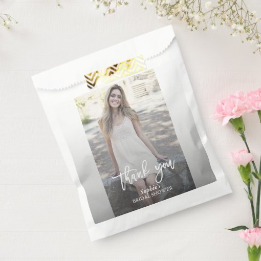 Elegant Custom Photo Bridal Shower Favor Bag Zazzle