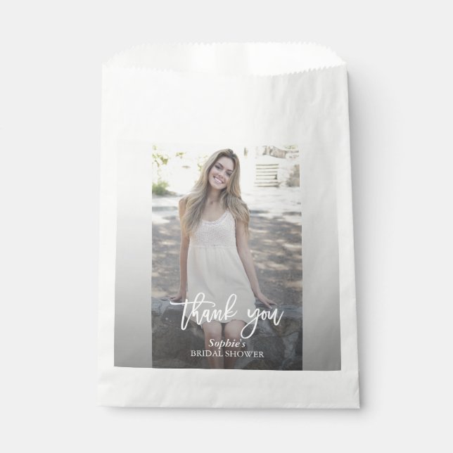 Elegant Custom Photo Bridal Shower Favor Bag (Front)