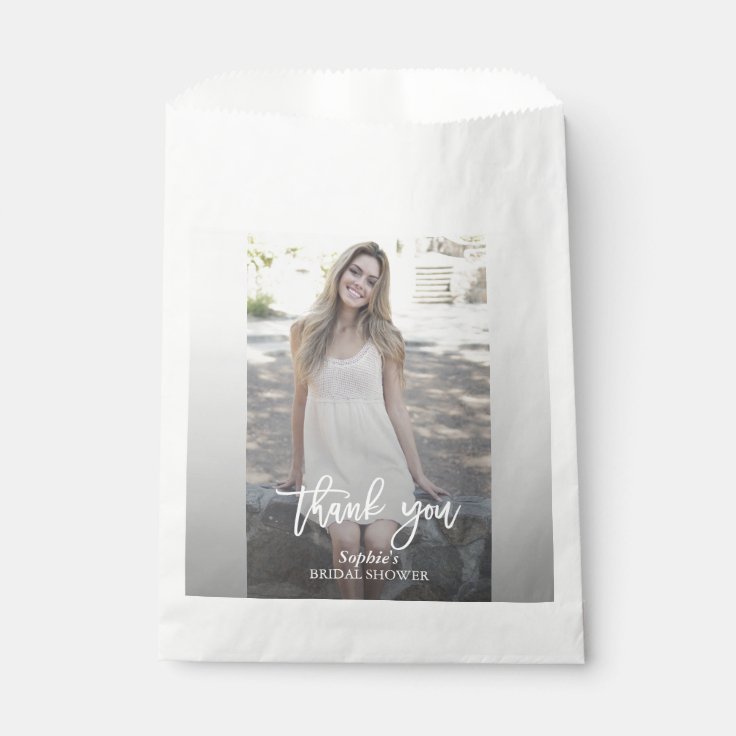 Elegant Custom Photo Bridal Shower Favor Bag Zazzle