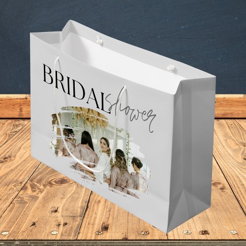Elegant Custom Photo Bridal Shower Large Gift Bag