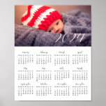 Elegant custom photo calendar 2024 poster<br><div class="desc">An elegant photo calendar poster to customize with a family picture,  a perfect way to start the year 2024.</div>