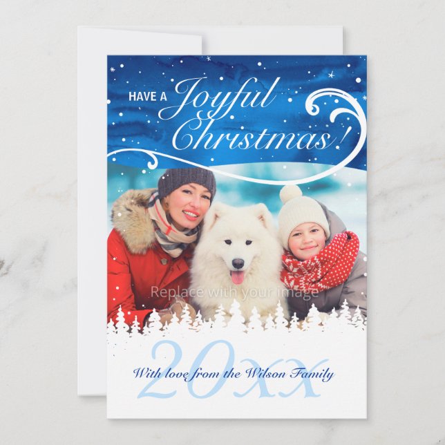 Elegant Custom Photo Christmas Cards (Front)