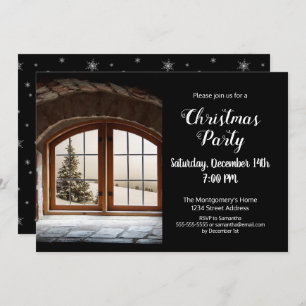 Elegant Custom Photo Christmas Party Invitation