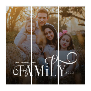 Elegant Custom Photo Family Reunion Name  Triptych