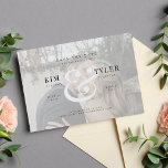 Elegant custom photo faux vellum modern wedding save the date<br><div class="desc">Classy minimalist custom photo overlay ampersand black and white typography wedding save the date card template.             Suitable for any season and theme.            Easy to personalize with your photo and text on both sides!</div>