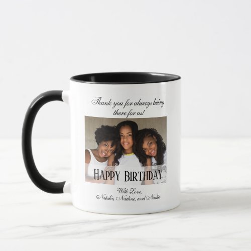 Elegant Custom Photo Happy Birthday Coffee Mug