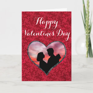 Elegant Custom Photo Happy Valentine's Day Red Card