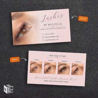 Elegant Custom Photo Lash Extension Business Card