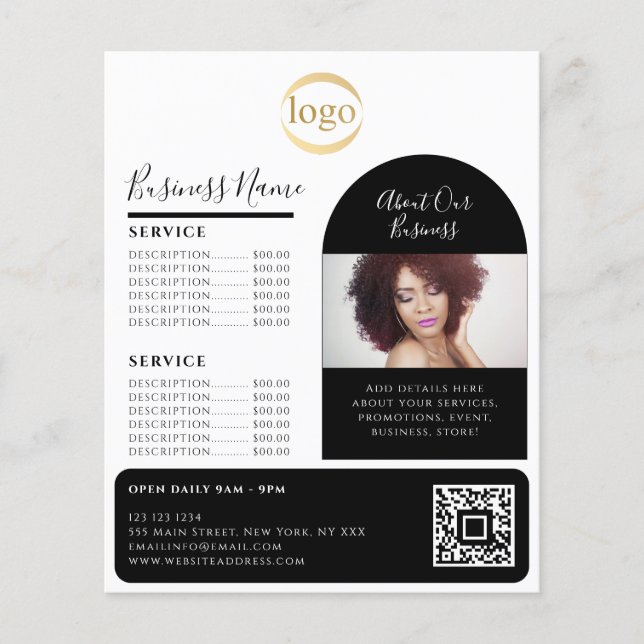 Elegant Custom Photo Logo Promotional Esthetician Flyer (Front)