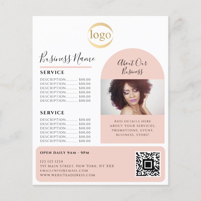 Elegant Custom Photo Logo Promotional Esthetician Flyer (Front)