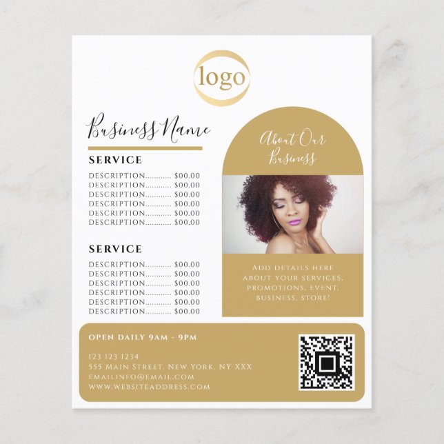 Elegant Custom Photo Logo Promotional Esthetician Flyer (Front)