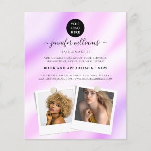 Elegant Custom Photo Logo Promotional Purple Flyer