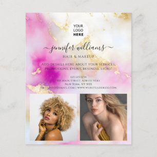 Elegant Custom Photo Logo Promotional Watercolor Flyer