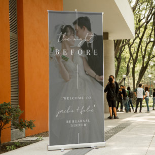 Elegant Custom Photo Rehearsal Dinner Welcome Retractable Banner