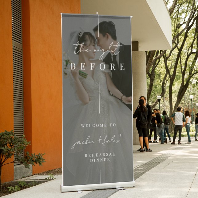 Elegant Custom Photo Rehearsal Dinner Welcome Retractable Banner (Creator Uploaded)