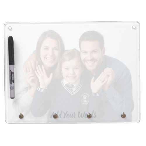 Elegant Custom Photo & Text Personalized Dry Erase Board With Keychain Holder
