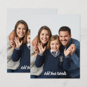 Elegant Custom Photo & Text Personalized Flat Note Card