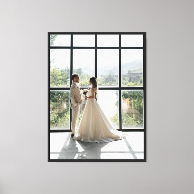 Elegant Custom Photo Wedding Canvas Print (Front)