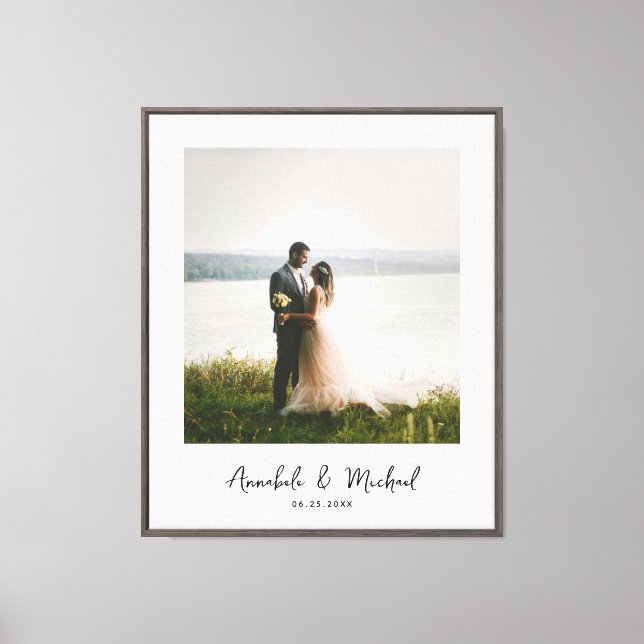 Elegant Custom Photo Wedding Canvas Print (Front)