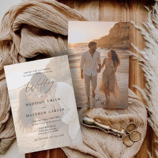 Elegant Custom Photo Wedding Invitation