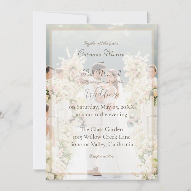 Elegant Custom Photo Wedding Invitation (Front)